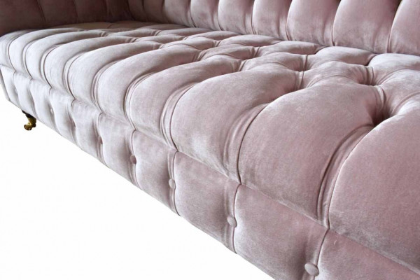 Chesterfield 3 Sitzer Sofa Stoffsofa Rosa Wohnzimmer Polster Sofas Neu