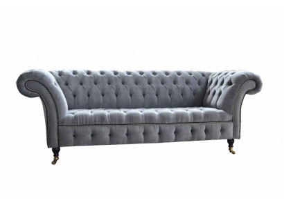 Chesterfield 3 Sitzer Couch Sitz Textil Stoff Couchen Sofas Sofa Polster