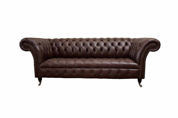 Sofa 3 Sitzer Chesterfield Ledersofa Wohnzimmer Designer Couchen Polster