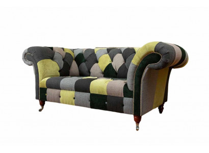 Chesterfield Couch Polster 2 Sitzer Design Textil Sofas Couchen Lounge