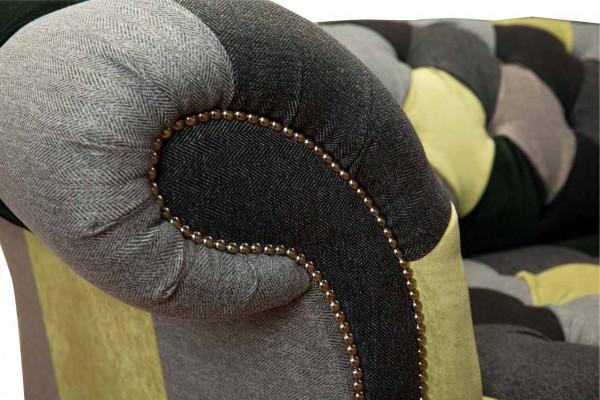 Chesterfield Couch Polster 2 Sitzer Design Textil Sofas Couchen Lounge