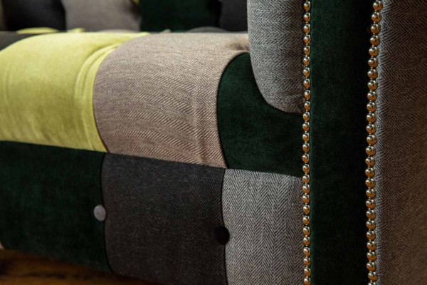 Chesterfield Couch Polster 2 Sitzer Design Textil Sofas Couchen Lounge