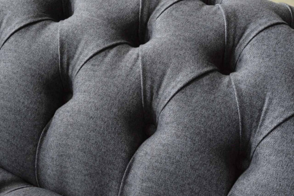 Chesterfield 3 Sitzer Couch Polster Sitz Textil Stoff Couchen Sofa Neu