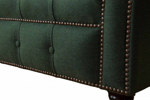 Dreisitzer Couch Textil Grün Polster Möbel Chesterfield Sofas Couchen