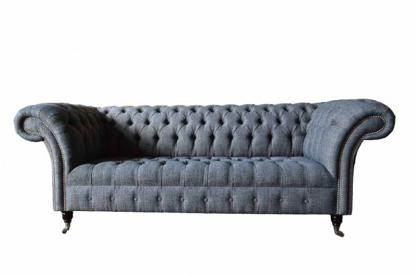 Dreisitzer Couch Polster Design Sofa Chesterfield Grau Sofas Zimmer Möbel