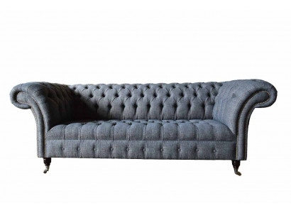 Dreisitzer Couch Polster Design Sofa Chesterfield Grau Sofas Zimmer Möbel