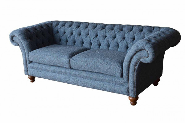 Englische Chesterfield Sofa Couch Büro Möbel Dreisitz Samt 230cm Sofas