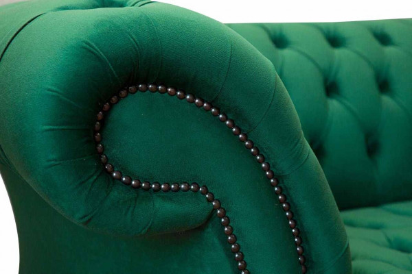 Dreisitzer Sofa 3 Sitzer Luxus Sitz Modern Sofas Grün Stoff Chesterfield