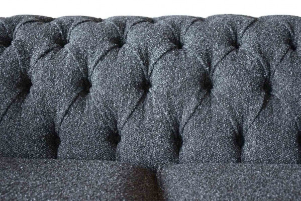 Graue Chesterfield 3 Sitzer Grau Textil Design Couchen Polster Sofas
