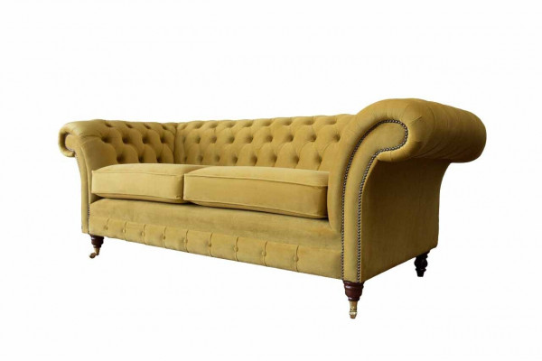 Chesterfield Dreisitzer Luxus Sofa 3 Sitzer Sofas Stoff Design Couch Textil