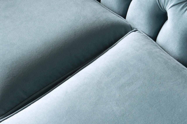 Chesterfield 3 Sitzer Polster Couch Sofa Textil Modern Stil Stoff Neu