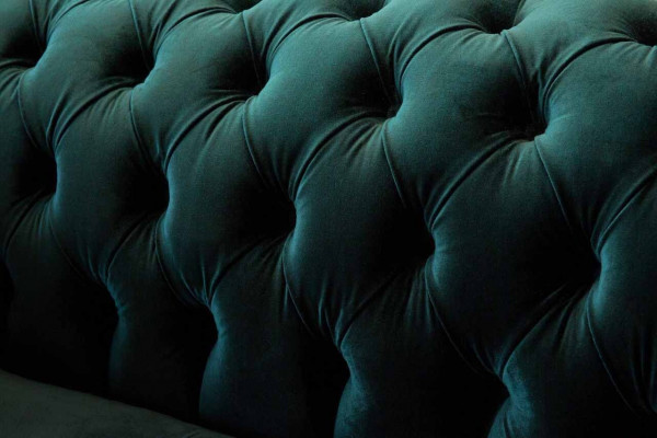 Chesterfield Polster 3 Sitzer Textil Couchen Sofa Dreisitzer Couch Samt