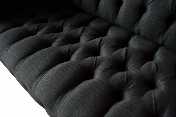 Design Chesterfield Stoff Couch Sofa 2 Sitzer Polster Textil Stoff Neu