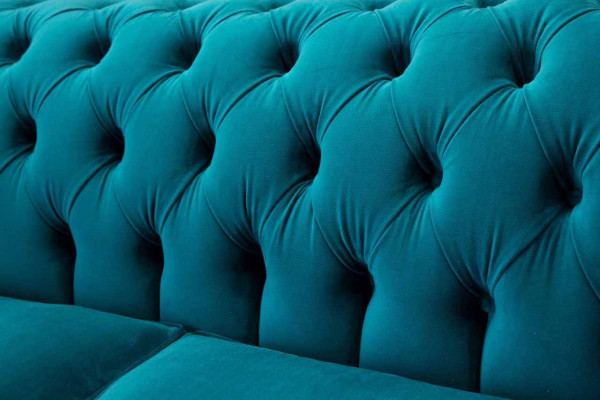 Chesterfield 2 Sitzer Couch Polster Sitz Textil Stoff Couchen Sofa Neu