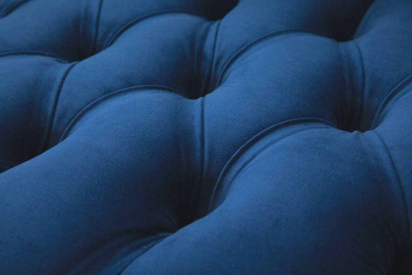 Chesterfield Büro Sitzmöbel Einrichtung Sofa Couch 2 Sitz Textil Blau
