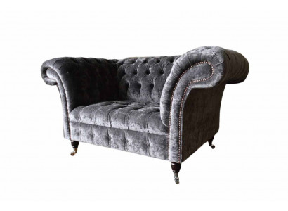 Design Chesterfield Stoff Couch Sessel 1.5 Sitzer Polster Lounge Neu