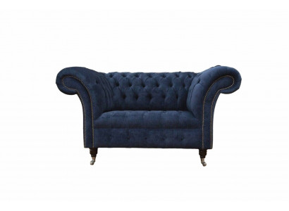 Chesterfield Sofa 1,5 Sitzer Designer Couchen Couch Stoff Polster Textil