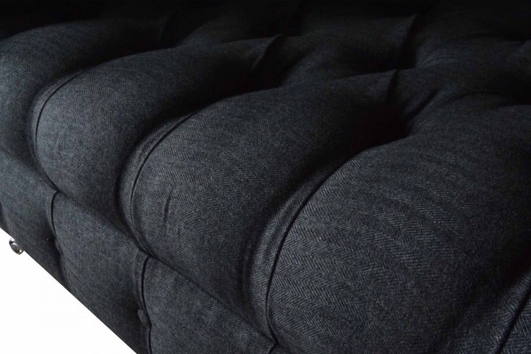 Couch Polster Sofa Textil Chesterfield Couchen 1,5 Sitzer Einsitzer Grau