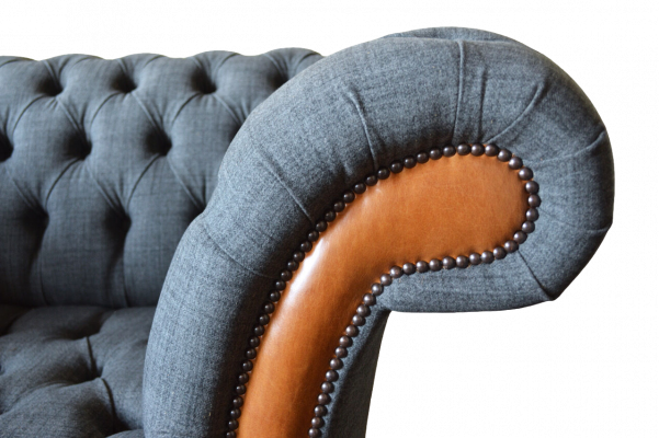 Sessel 1 Sitzer Sofa Polster Design Luxus Stoffsofas Chesterfield Textil