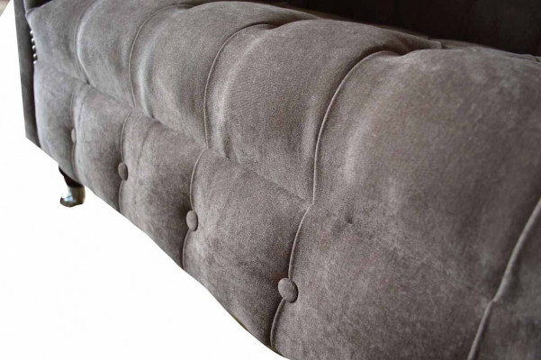Chesterfield Sofa Couch 1 Sitzer Luxus Textil Stoff Couchen Polster Neu
