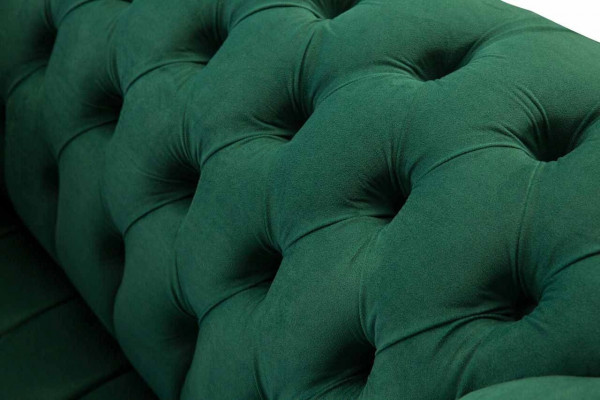 Grau Chesterfield Design Sofa Sessel Ohrensessel Polster Luxus Textil