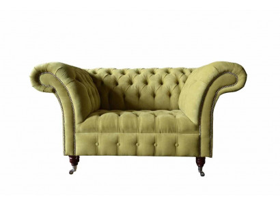 Chesterfield Sessel Textil Design Sofa Stoff Couch Sofas Polster Grau Neu