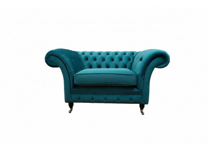 Chesterfield Design Sessel Couch Polster Luxus Textil Couchen 1 Sitzer