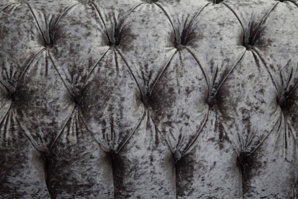 Chesterfield Sessel Design Polster Sofa Couch Chesterfield Textil Silber