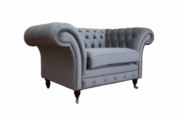 Design Chesterfield Stoff Couch Sessel 1 Sitzer Polster Sofas Lounge Neu