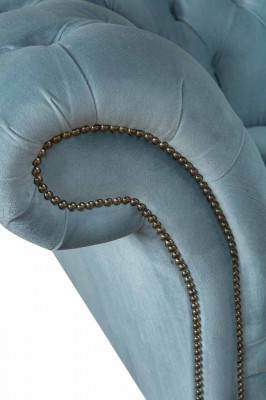 Chesterfield Sessel Türkis Polster Sofa 1 Sitzer Design Polster Neu