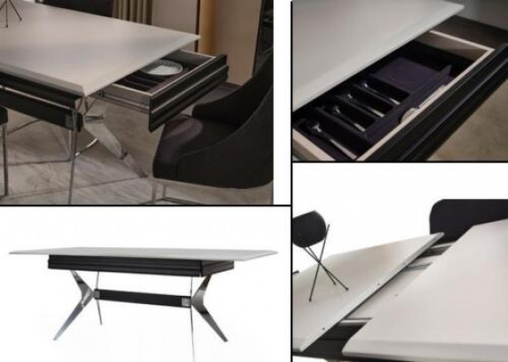 Essecke Esszimmer Esstisch Stühle Tisch Modern 7tlg Schwarz Ausziehbar