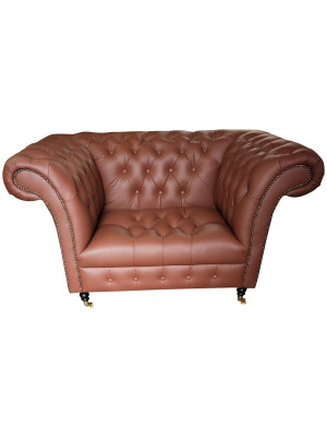 Luxus Chesterfield Sessel Leder Sitz Lounge Sessels Braun Modern