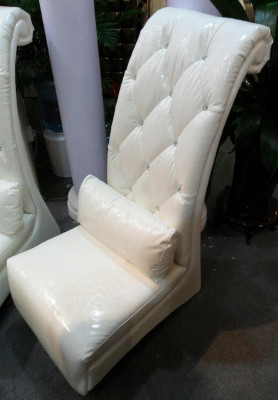 Luxus Sessel Chesterfield Kunstleder 1 Sitzer Weiß Sessel Lounge