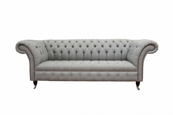 Chesterfield 3 Sitzer Sofa Grau Design Couchen Polster Sofas Couchen