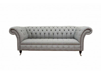Chesterfield 3 Sitzer Sofa Grau Design Couchen Polster Sofas Couchen
