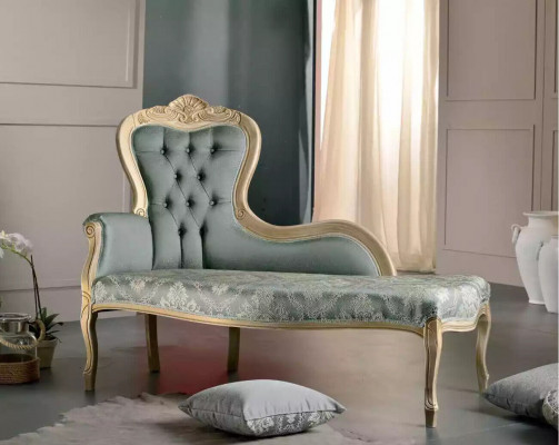 Luxus Möbel Chaiselongue Wohnzimmer Klassischer Design Textil Polster