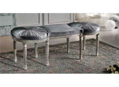 Klassische Grau Sitzbank Design Textil Neu Polster Stoff Sitzmöbel