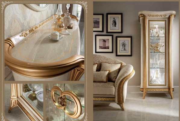 arredoclassic™ Sinfonia Esszimmer Komplett Vitrine Stühle Tisch Barock