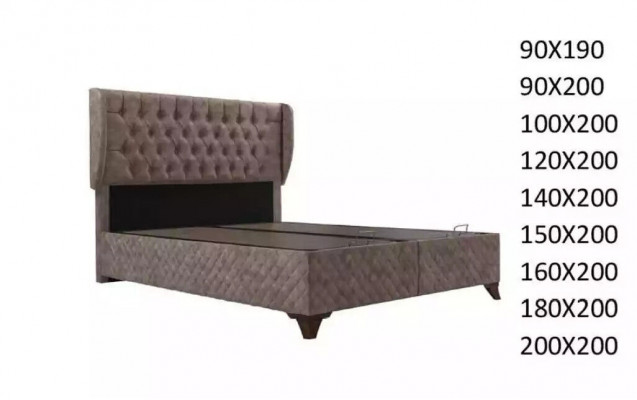 Bett Chesterfield Betten für Schlafzimmer Textil 180x200cm inkls Matratze