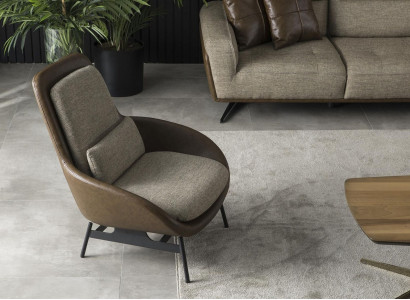 Wohnzimmer Sessel Lehnstuhl Relax Stühle Club Lounge Möbel Braun Sofa