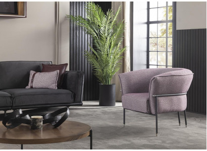 Sessel Wohnzimmer Luxus Relax Stühle Club Lounge Möbel Sofa Flieder