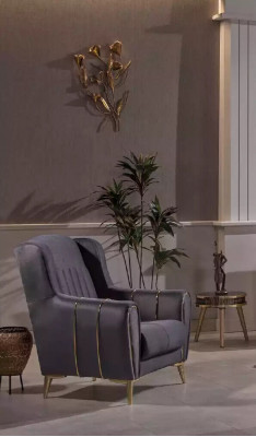 Moderne Polstergruppe Sitzmöbel Couch Garnitur 3+3+1 Sitzer Set Holz