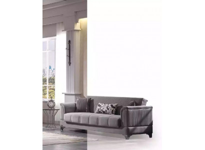 Luxus Graues Sofa Samtsofa Dreisitzer 3-Sitzer Couchen Wohnzimmer Möbel