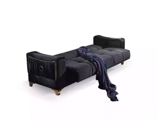 Schwarzer Dreisitzer Luxus Couch Wohnzimmer 3-Sitzer Polster Couchen Sofa