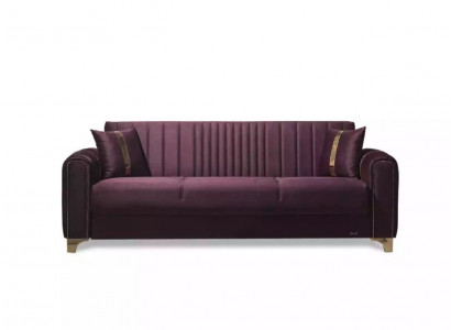 Lila Dreisitzer Wohnzimmer 3-Sitzer Couchen Polster Möbel Textil Sofa