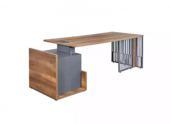 Arbeitszimmer buro Schreibtisch Couchtisch Aktenschrank Modern Braun