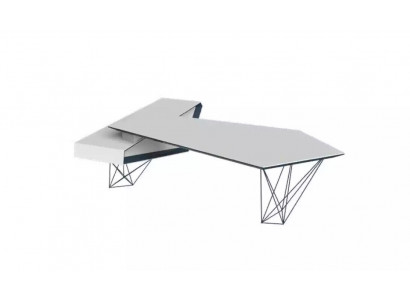 Eckschreibtisch Arbeits Schreib Büro Tisch Luxus Designer Möbel Weiß