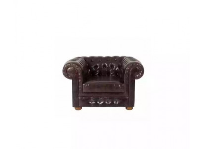 Chesterfield Textil Polster Sofas Design Couch Sofa Sessel 1 Sitz Braun