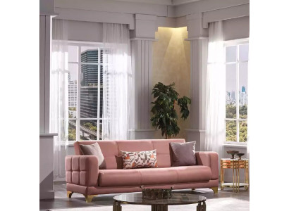 Rosa Dreisitzer Sofa 3-Sitzer Couch Wohnzimmer Sitzmöbel Designer Sofas