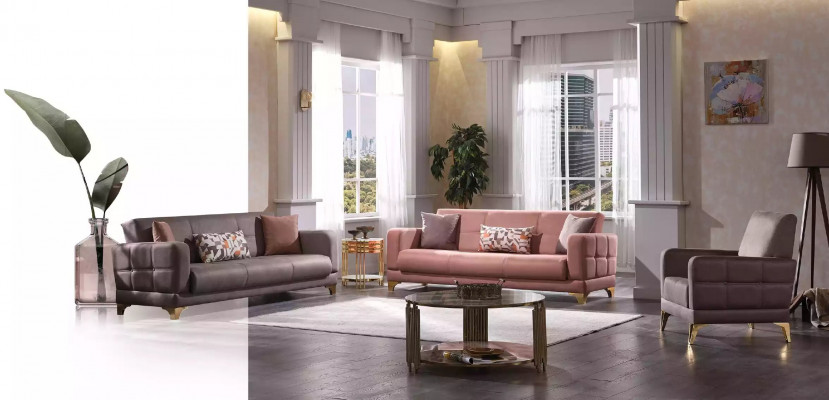 Rosa Dreisitzer Sofa 3-Sitzer Couch Wohnzimmer Sitzmöbel Designer Sofas